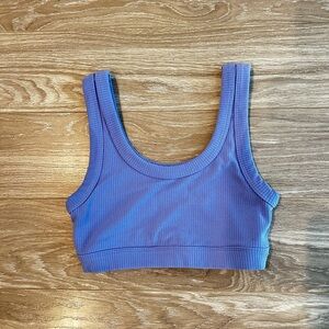 ALO Yoga Purple Ribbed Sports Bra